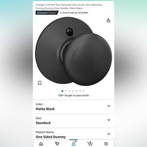 Set of 2 Schlage Plymouth Dummy Doorknobs